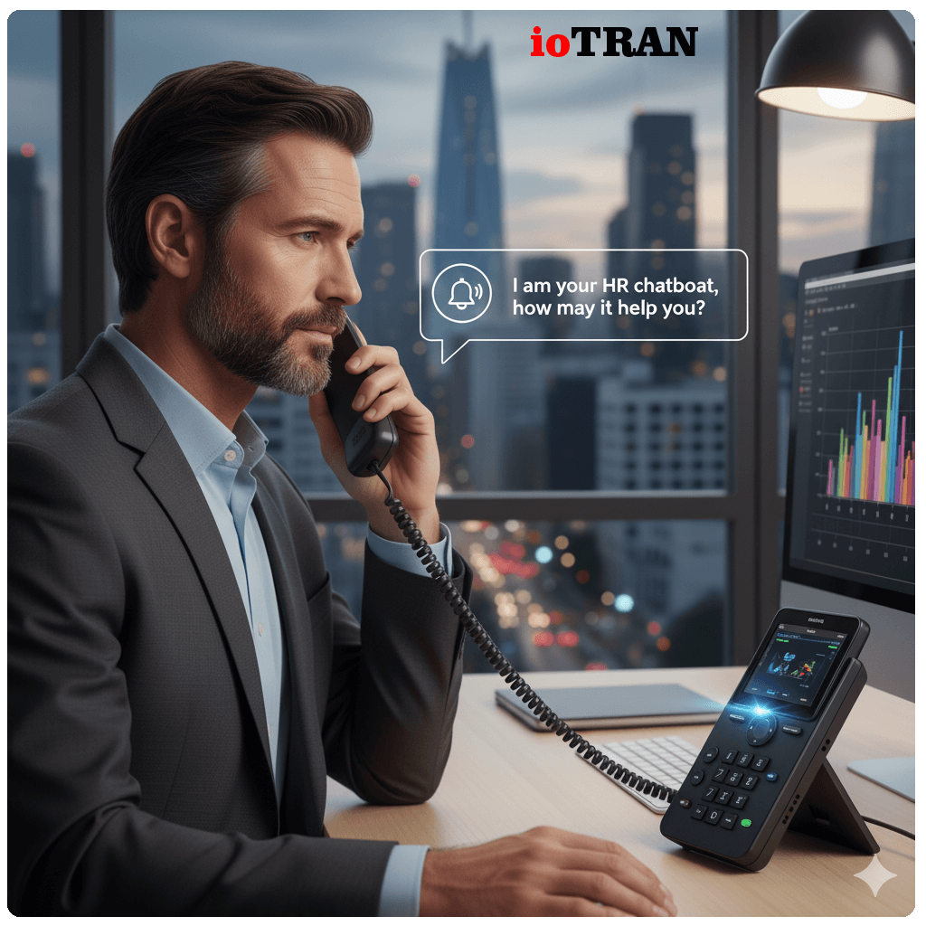 ioTRAN voice or text chat bot with AI - White Label Hosted PBX Solutions iotran ai voice chatbot